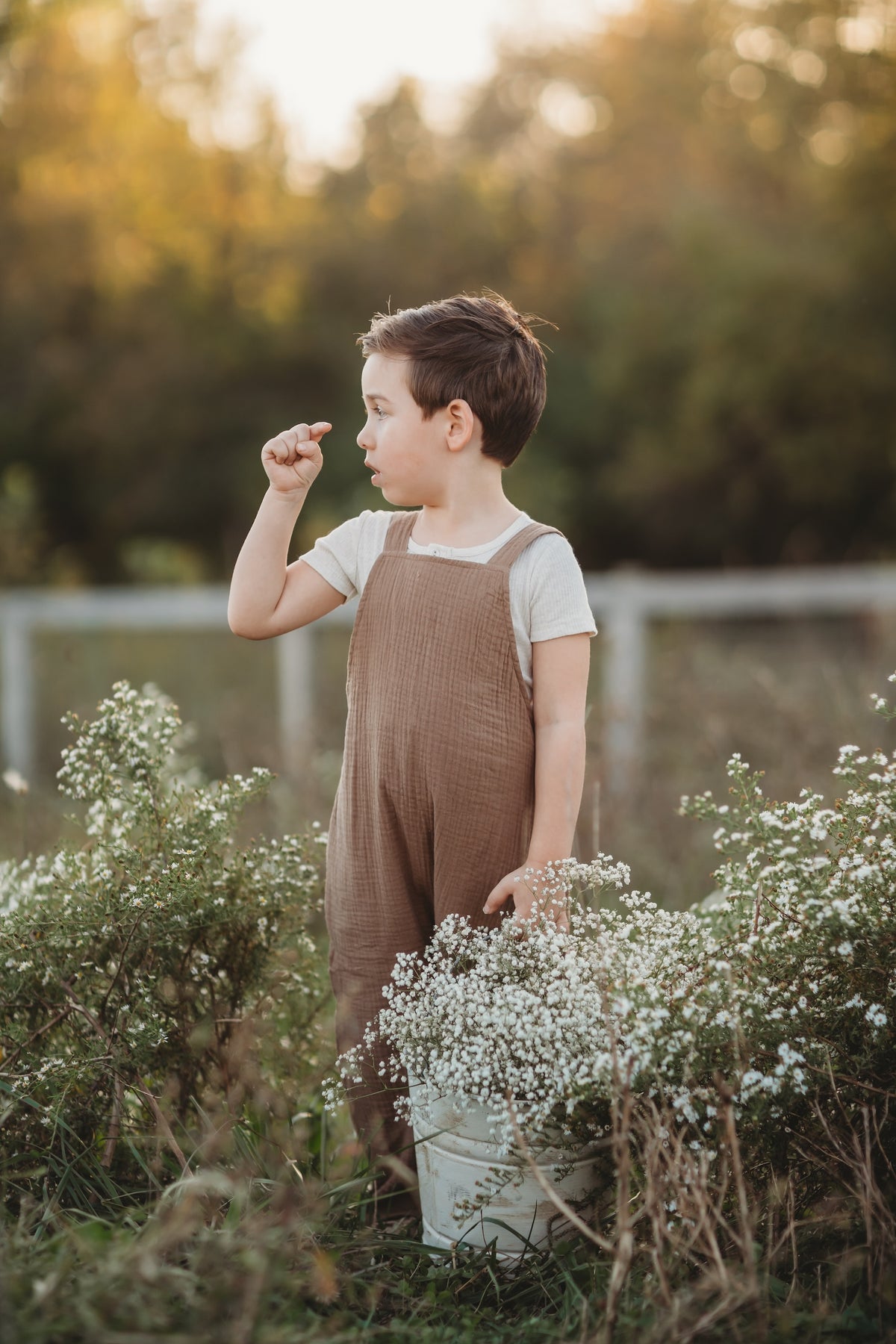 SS Boy's Romper Grady Romper (mocha muslin)