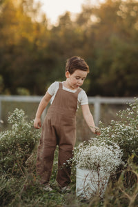 SS Boy's Romper Grady Romper (mocha muslin)