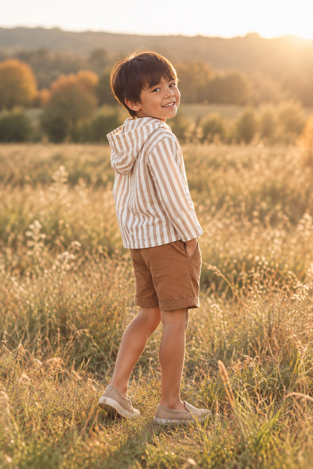 SS Boy's Bottoms Knox Shorts (amber linen)