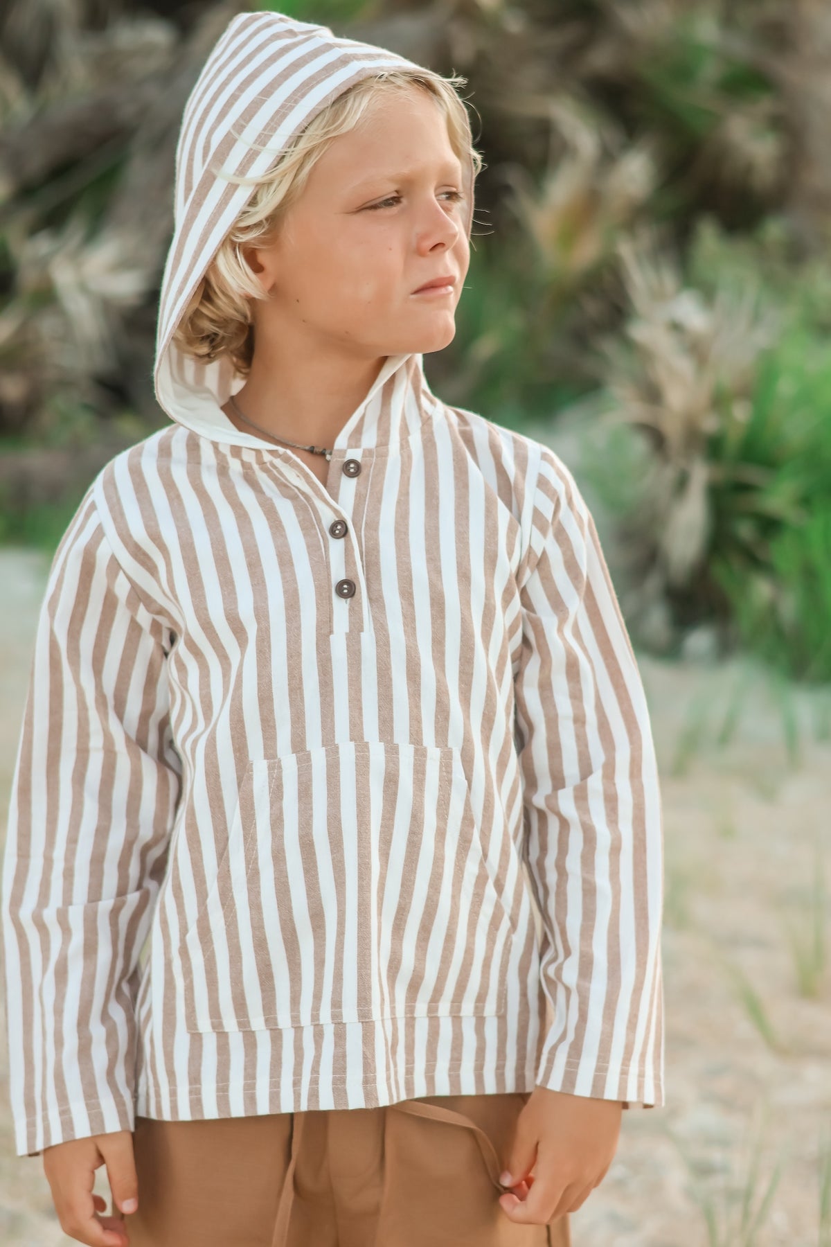 SS Boy's Top Knox Hoodie (birch stripe)