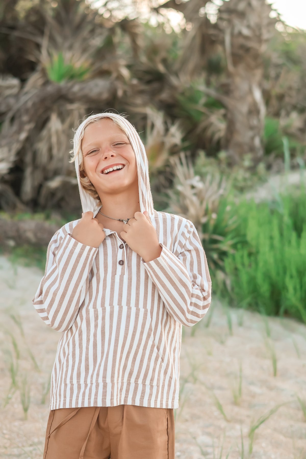 SS Boy's Top Knox Hoodie (birch stripe)