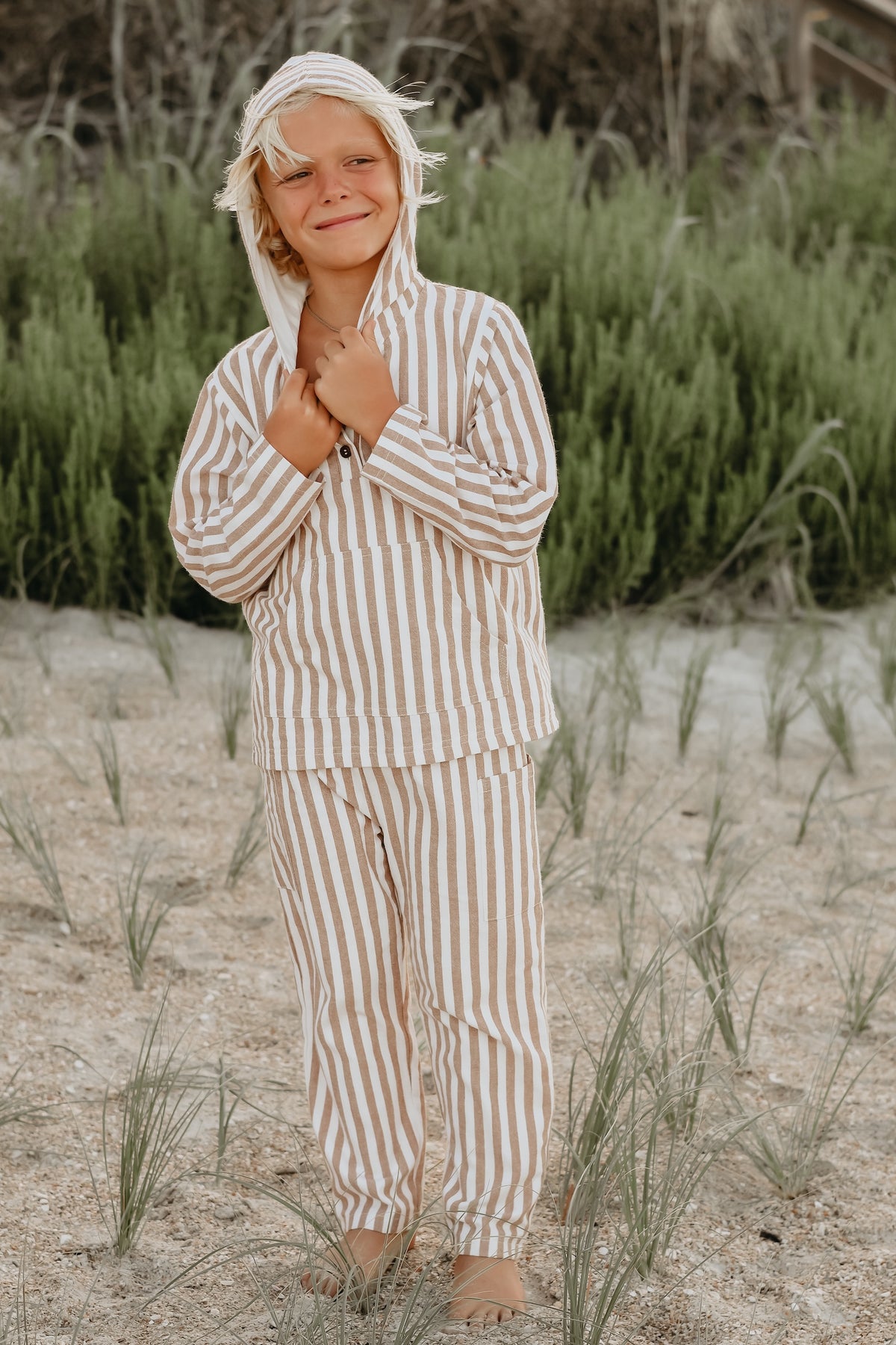 SS Boy's Top Knox Hoodie (birch stripe)