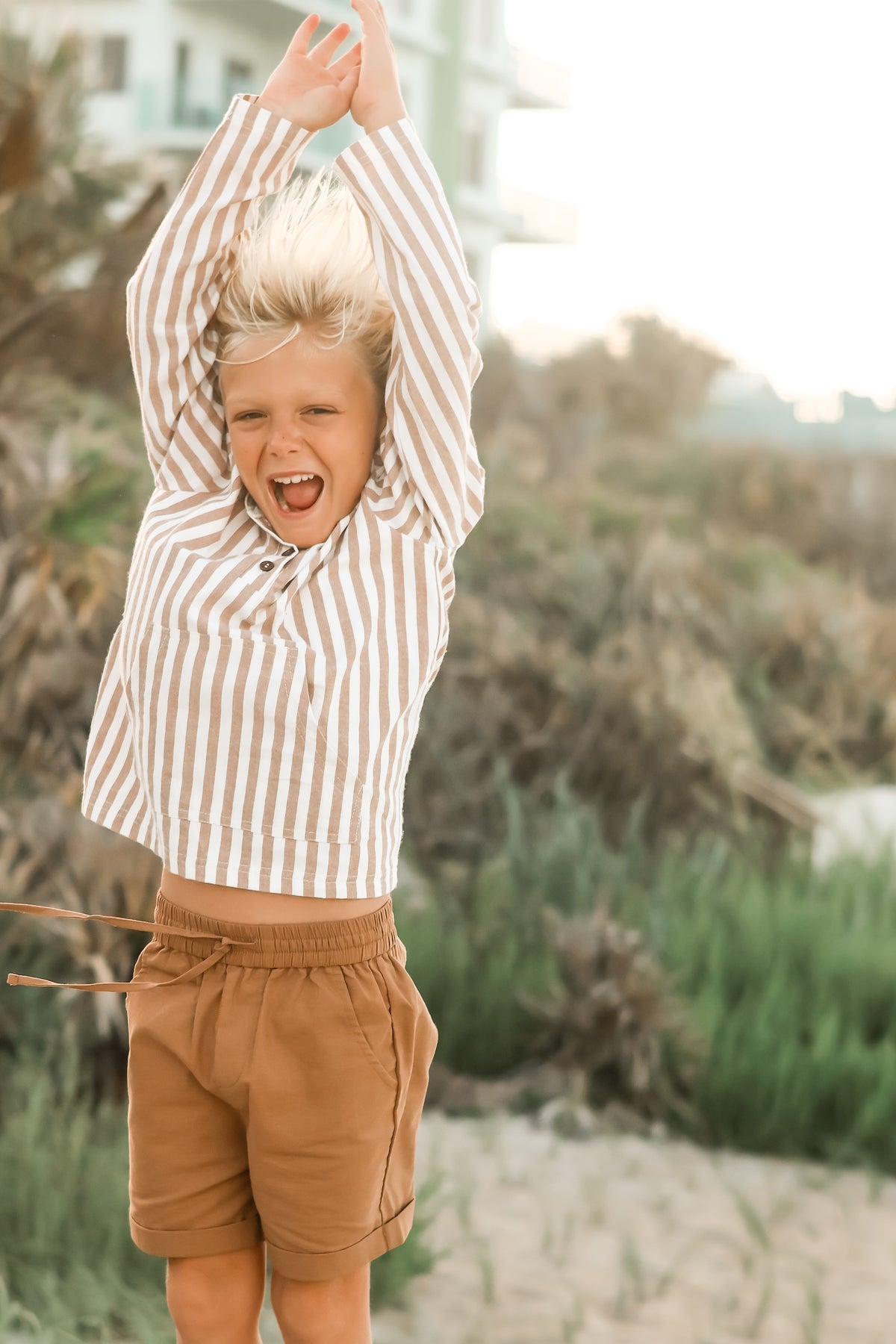 SS Boy's Top Knox Hoodie (birch stripe)