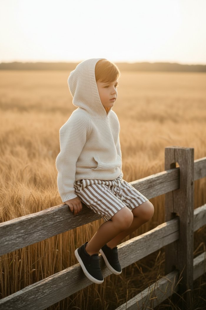 SS Boy's Bottoms Knox Shorts (birch stripe)