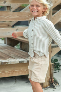 INDIE BLUE Boys Knox Shorts (latte muslin)