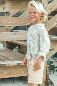 INDIE BLUE Boys Knox Shorts (latte muslin)
