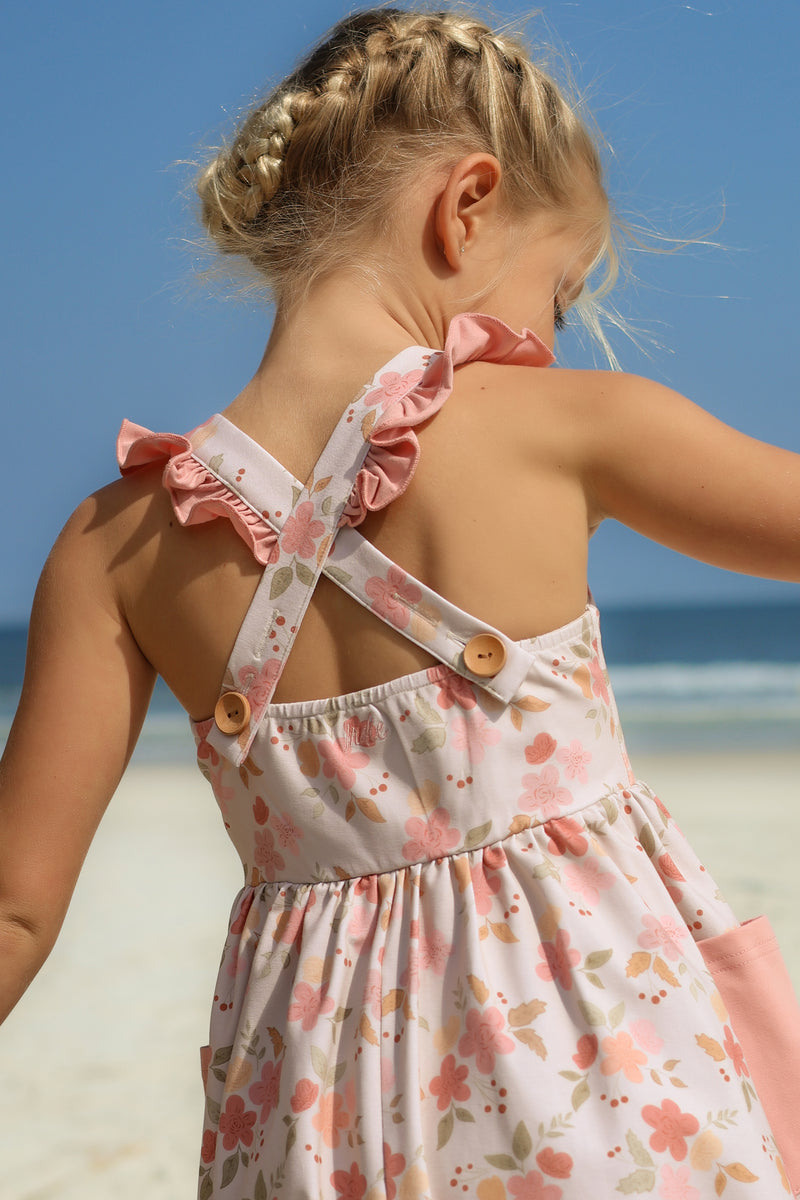 sweet pea dress brown and blue Sweet Pea Tied Shoulder Midi Dress Floral Blue