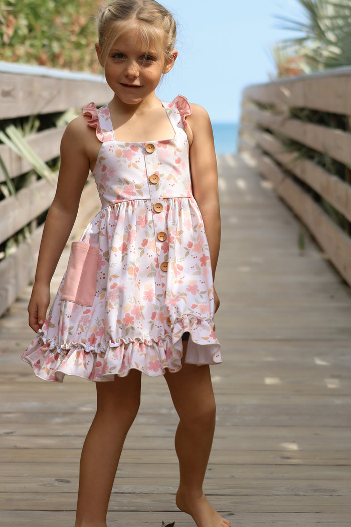LB Girl's Dress Bree Crossback Dress (sweet pea)
