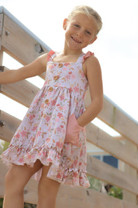 LB Girl's Dress Bree Crossback Dress (sweet pea)