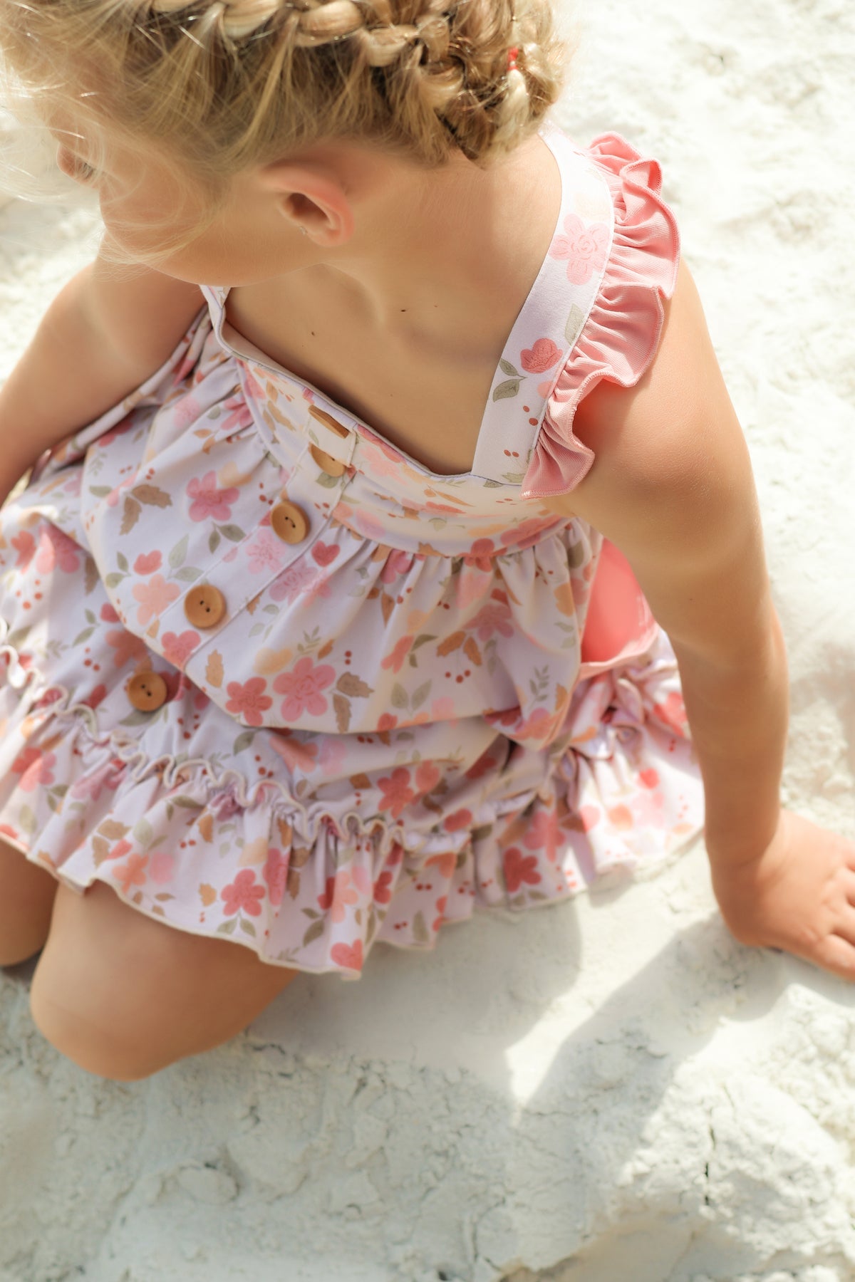 LB Girl's Dress Bree Crossback Dress (sweet pea)