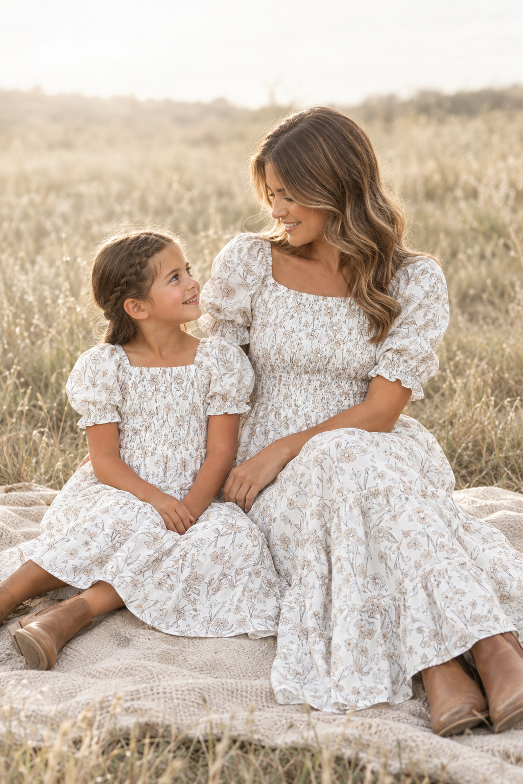 SS Girl's Dress Elle Midi (art floral)