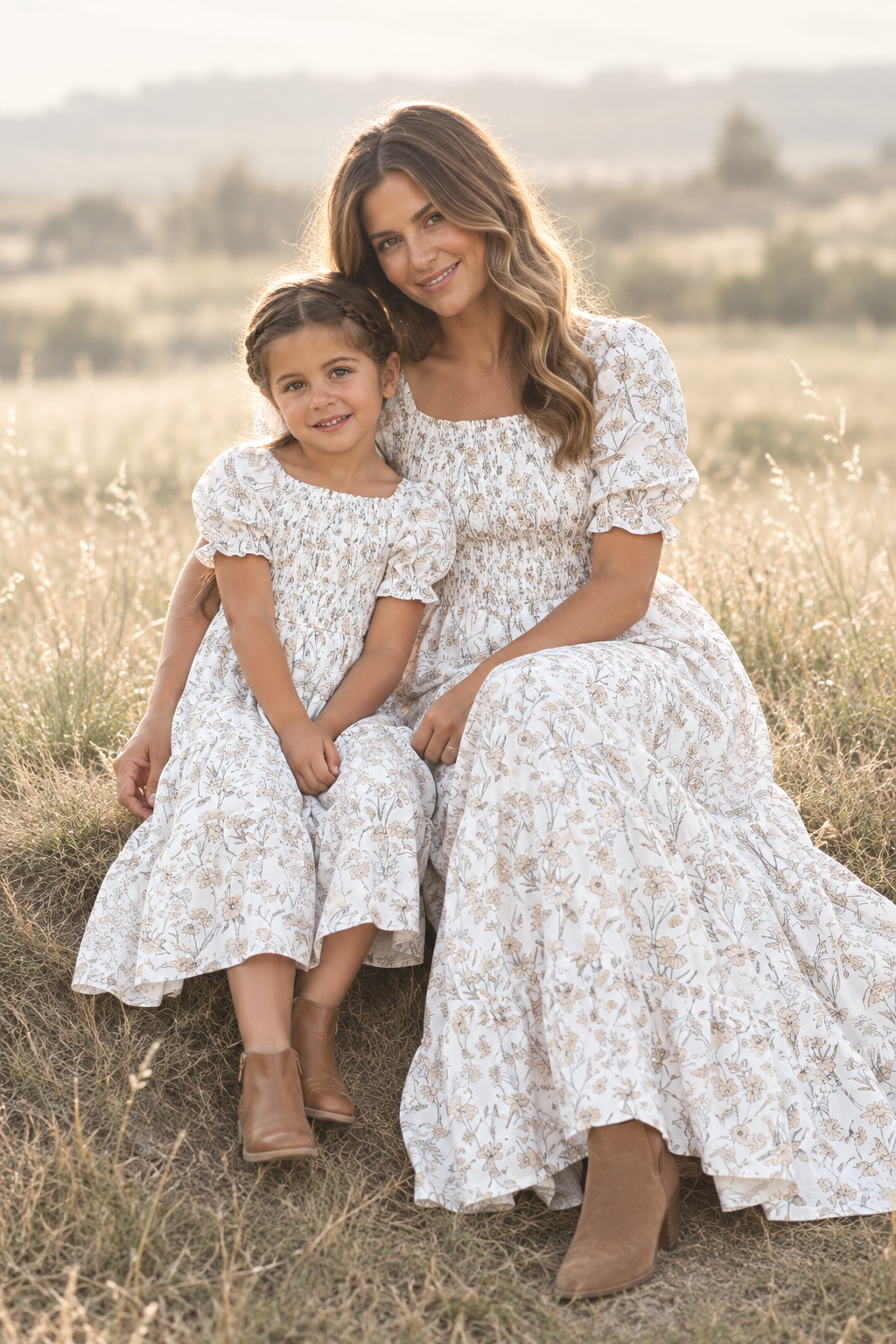 SS Girl's Dress Elle Midi (art floral)