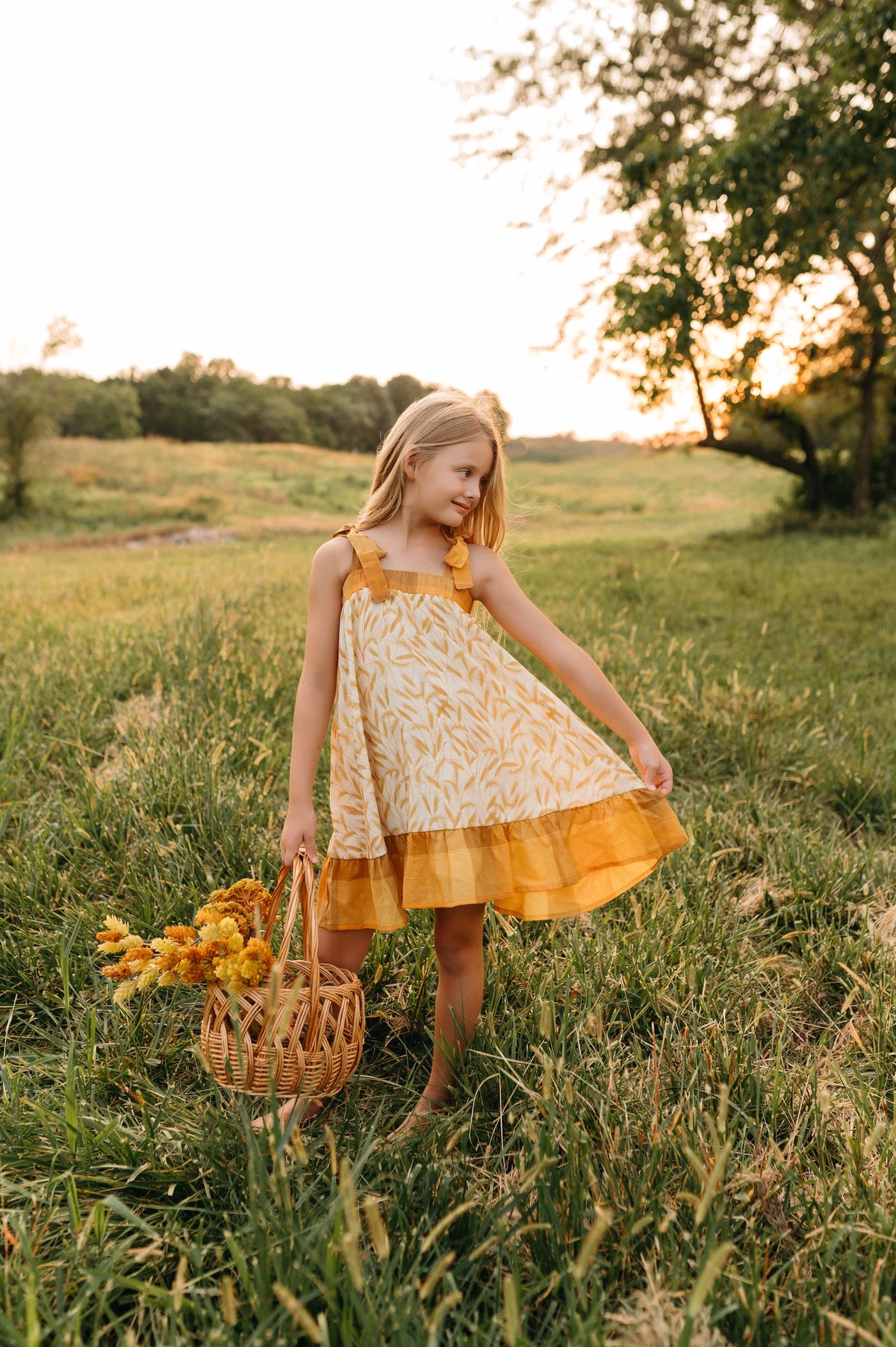 SS Girl's Dress Evie Tunic Dress (golden fields)