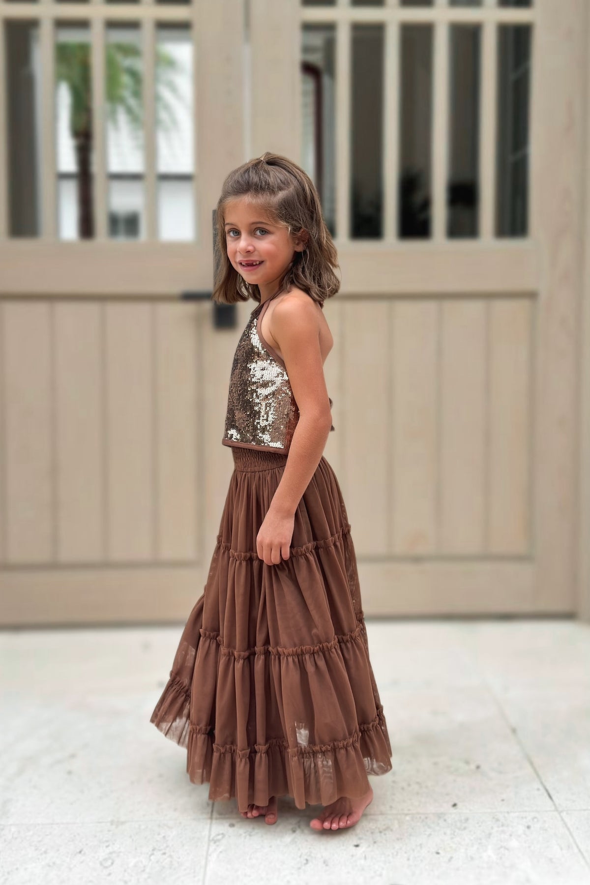 SS Faye Halter (cocoa sequin)