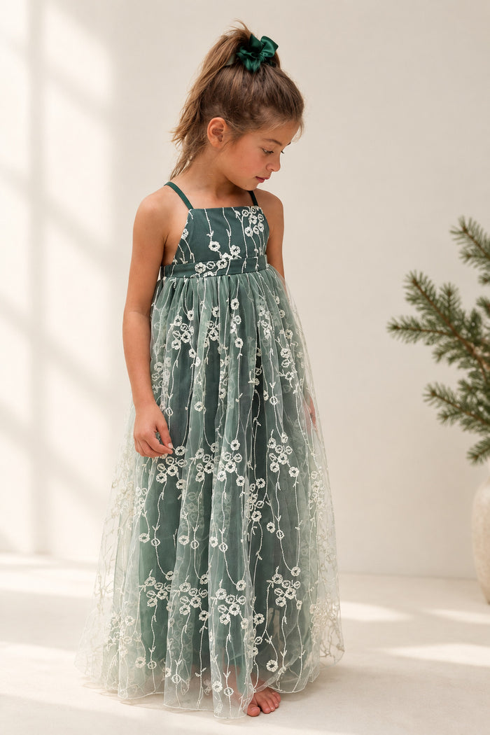 SS Girl's Dress Fiona Lace Dress (forest)