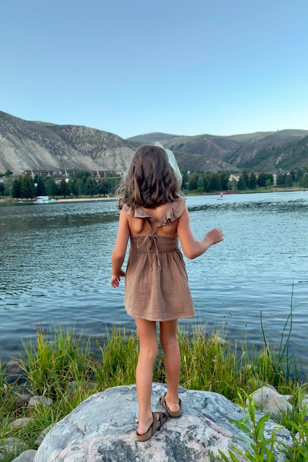 SS Girl's Dress Cora Tunic Set (mocha muslin)