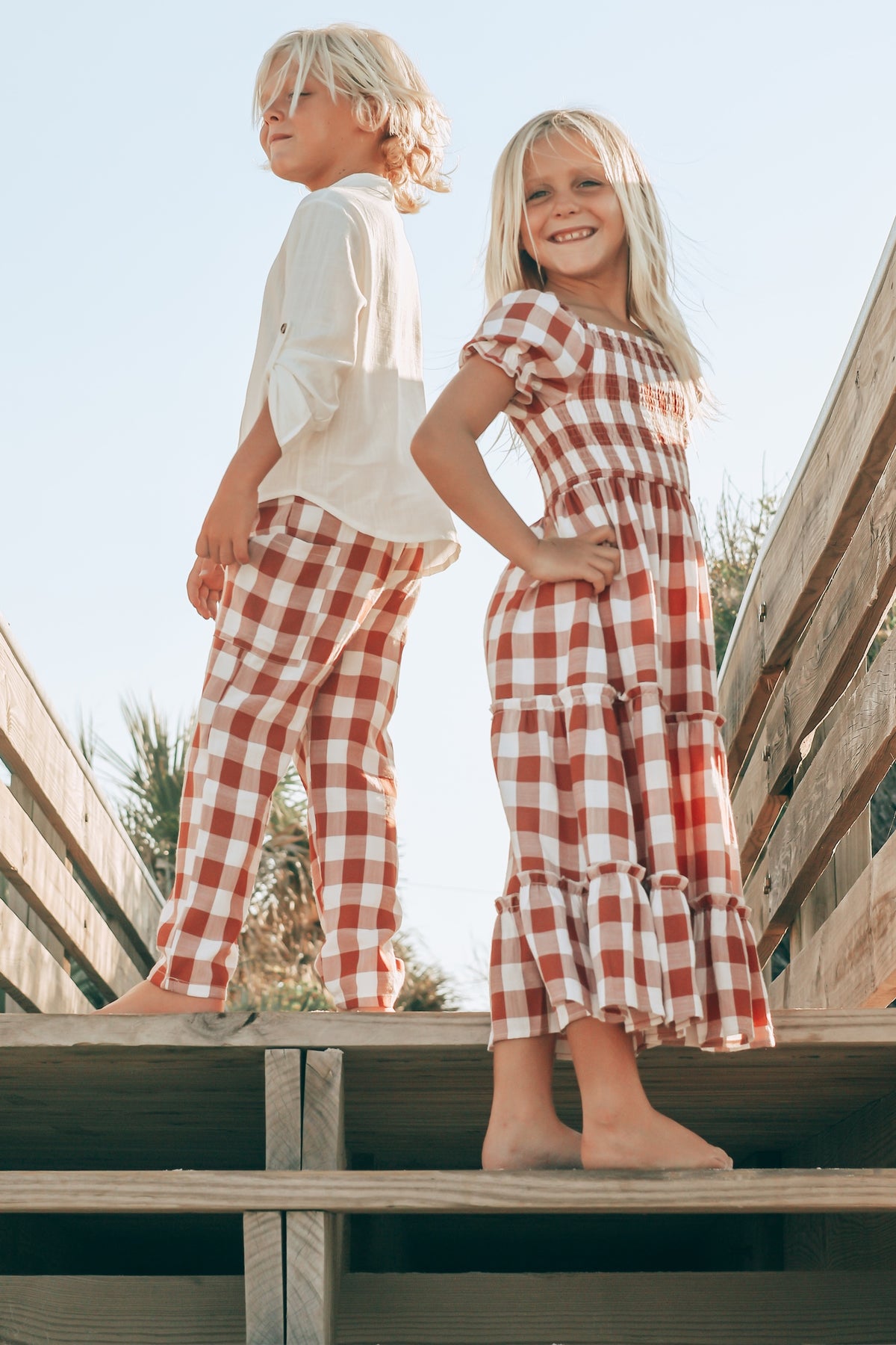 SS Girl's Dress Elle Midi (spice checkered)