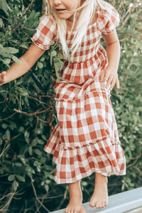 SS Girl's Dress Elle Midi (spice checkered)