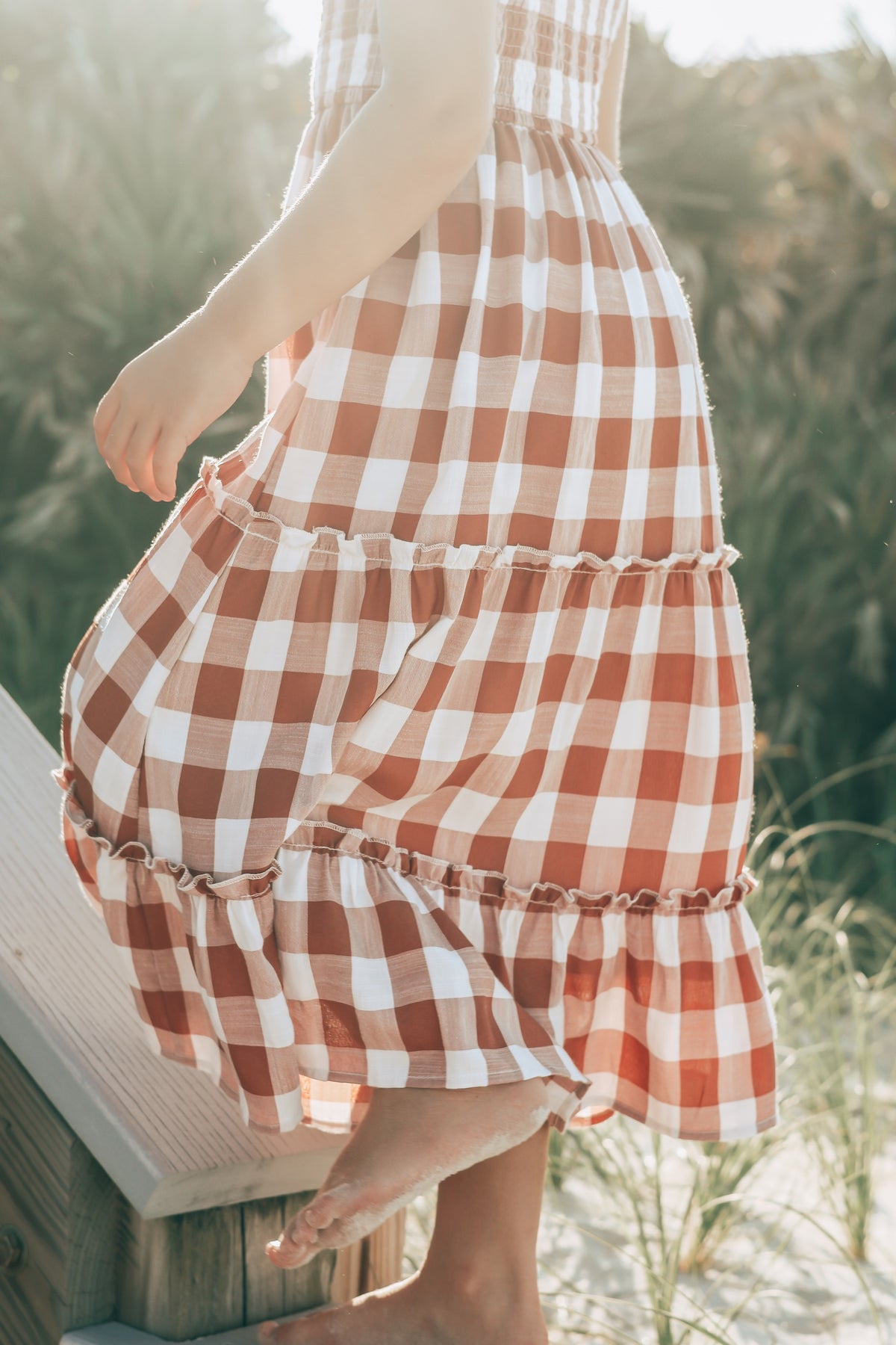 SS Girl's Dress Elle Midi (spice checkered)