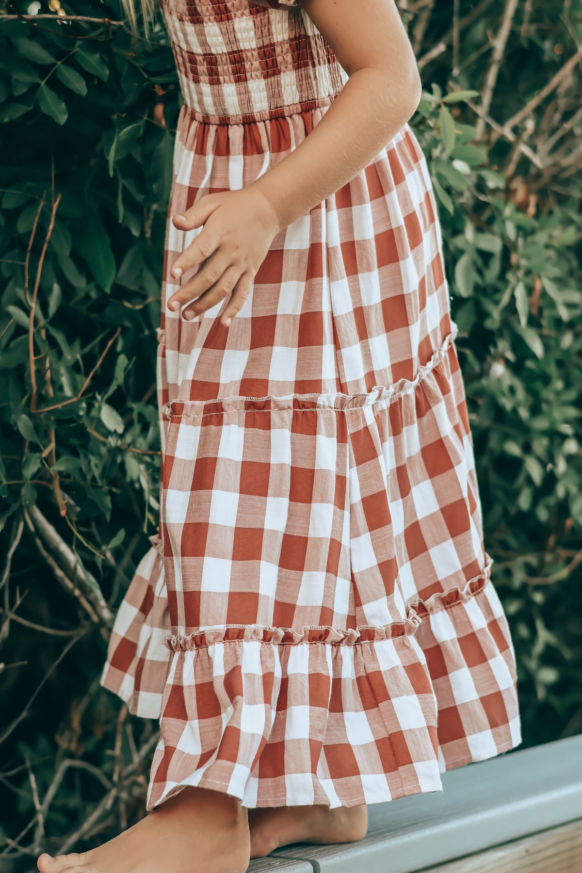 SS Girl's Dress Elle Midi (spice checkered)