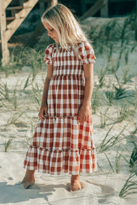 SS Girl's Dress Elle Midi (spice checkered)