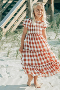 SS Girl's Dress Elle Midi (spice checkered)