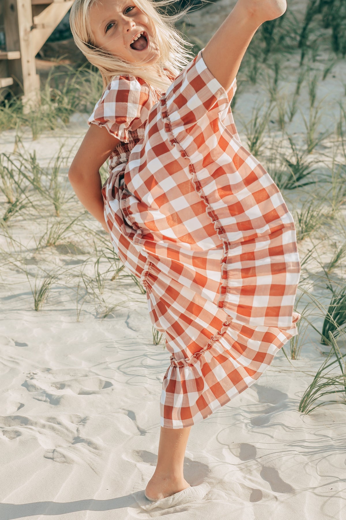 SS Girl's Dress Elle Midi (spice checkered)