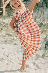SS Girl's Dress Elle Midi (spice checkered)