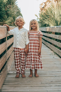 SS Girl's Dress Elle Midi (spice checkered)