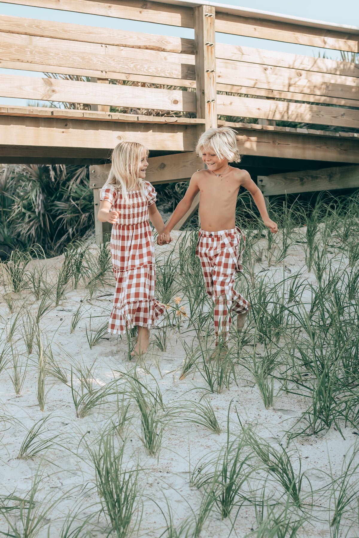 SS Girl's Dress Elle Midi (spice checkered)