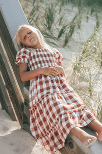 SS Girl's Dress Elle Midi (spice checkered)