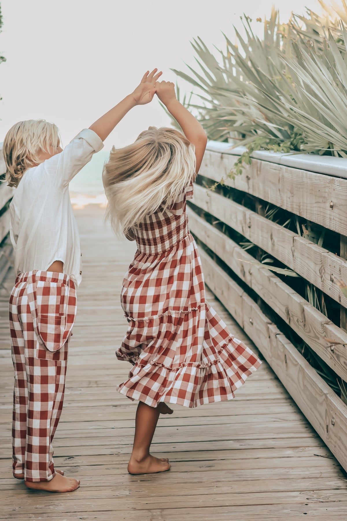 SS Girl's Dress Elle Midi (spice checkered)