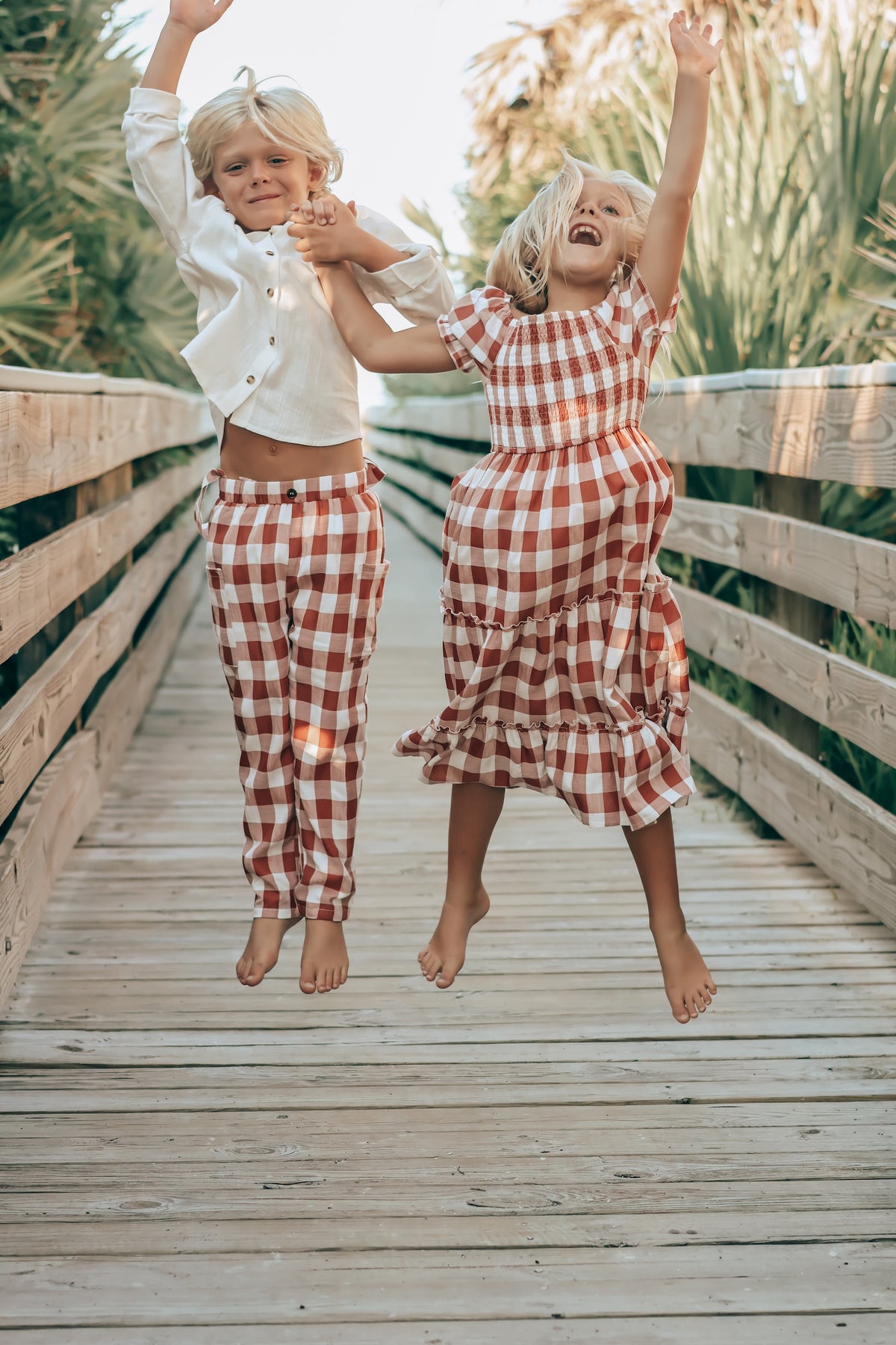 SS Girl's Dress Elle Midi (spice checkered)