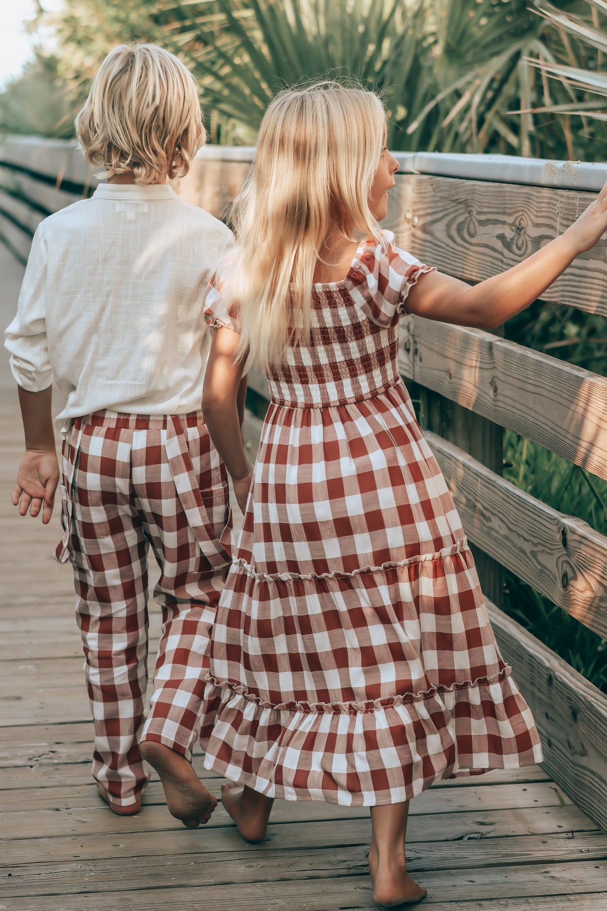 SS Girl's Dress Elle Midi (spice checkered)