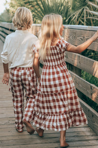 SS Girl's Dress Elle Midi (spice checkered)