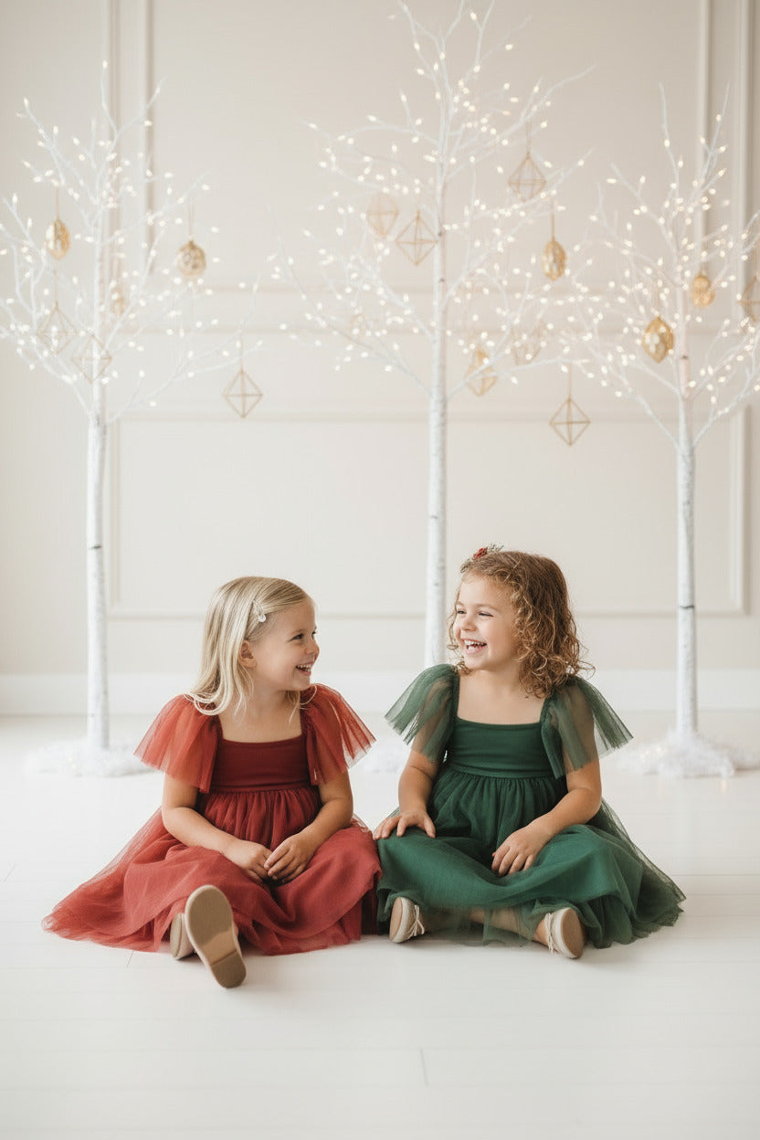 SS Girl's Dress Fawn Dress (forest tulle)