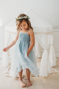 SS Girl's Dress Isa High-Low Dress (airy blue tulle)