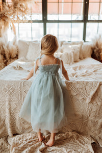 SS Girl's Dress Isa High-Low Dress (airy blue tulle)