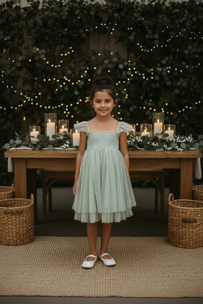 SS Girl's Dress Juliet Dress (mint tulle)