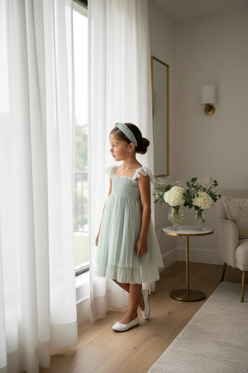 SS Girl's Dress Juliet Dress (mint tulle)