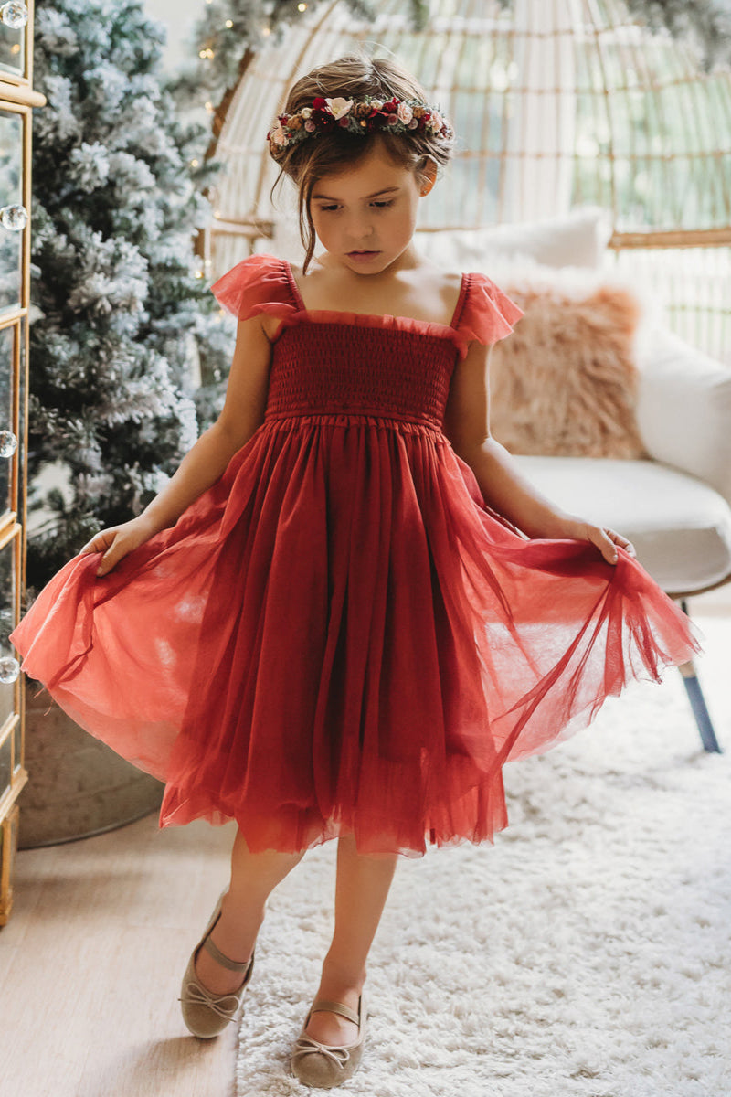 SS Girl's Dress Juliet Dress (venetian red tulle)