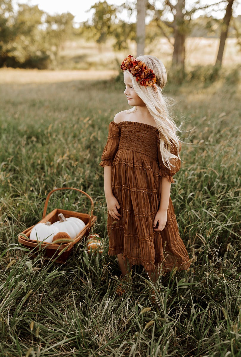 SS Girl's Dress Karina Dress (mocha chiffon)