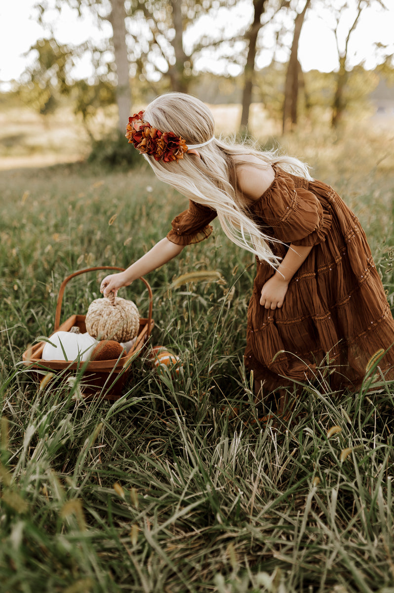 SS Girl's Dress Karina Dress (mocha chiffon)