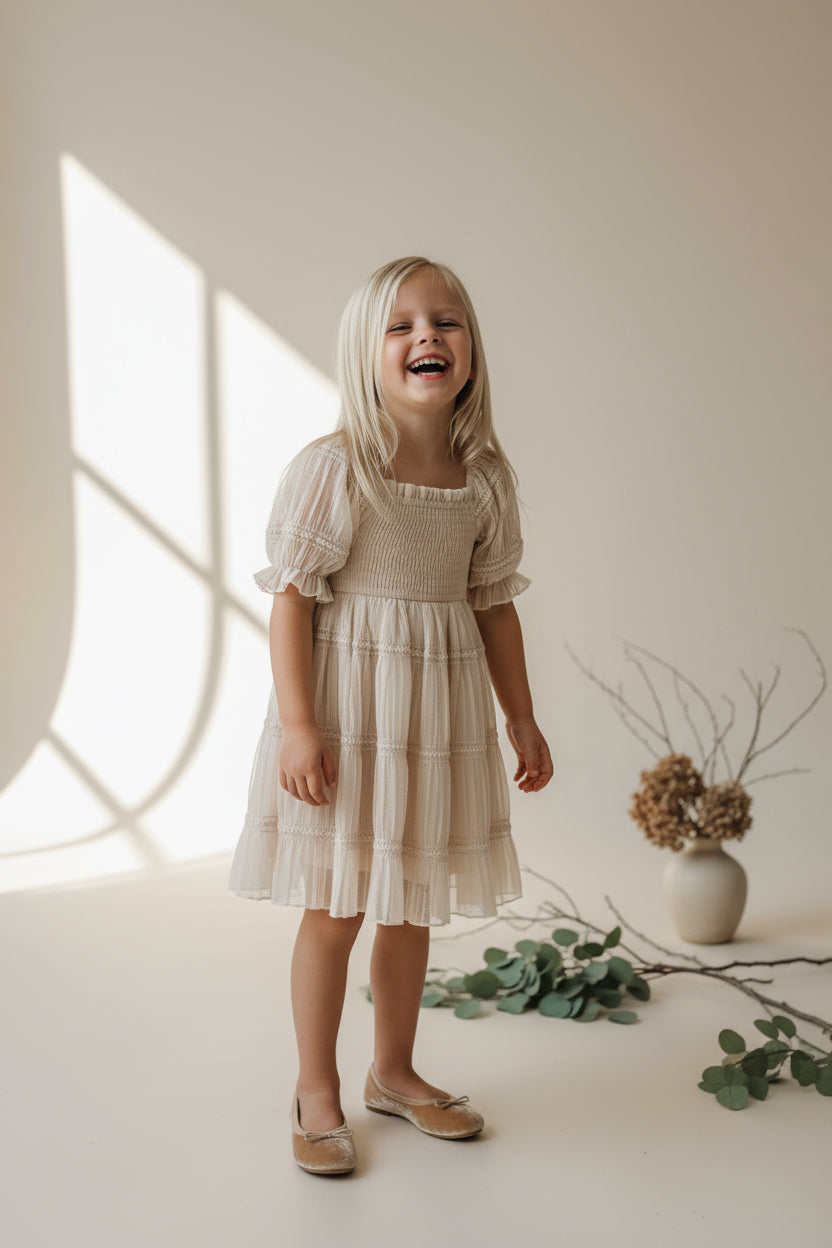 SS Girl's Dress Karina Dress (natural chiffon)