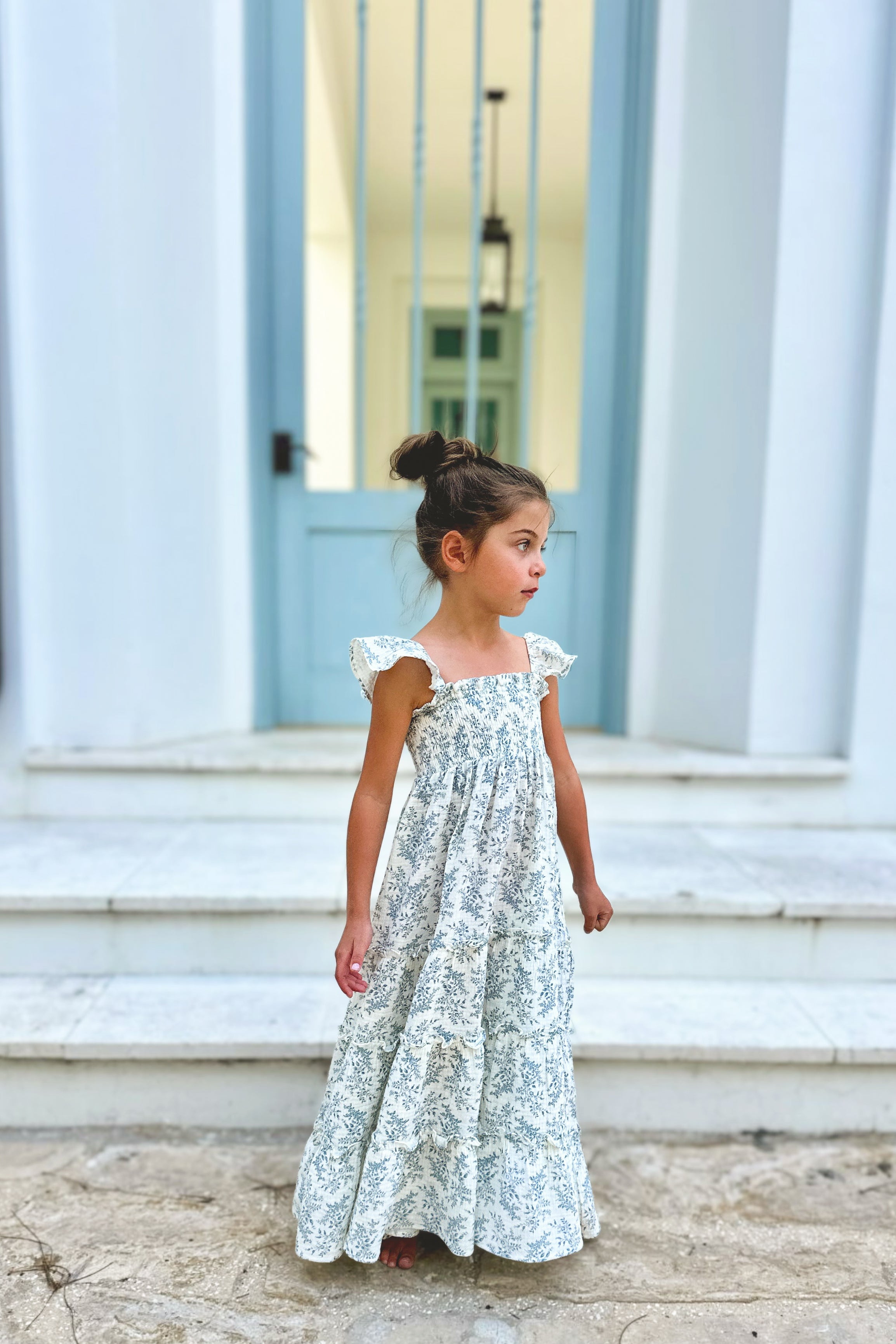 Marabella Dress (blue mist floral) – INDIE BLUE