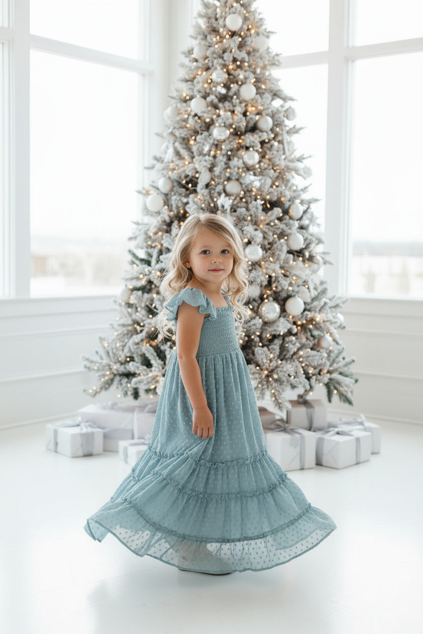 SS Girl's Dress Marabella Dress (blue swiss dot)