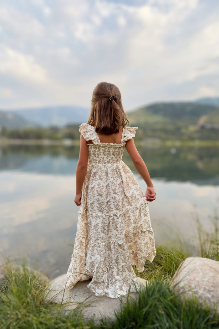 SS Girl's Dress Marabella Dress (mocha mist floral)