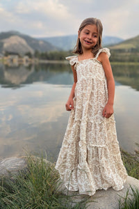 SS Girl's Dress Marabella Dress (mocha mist floral)