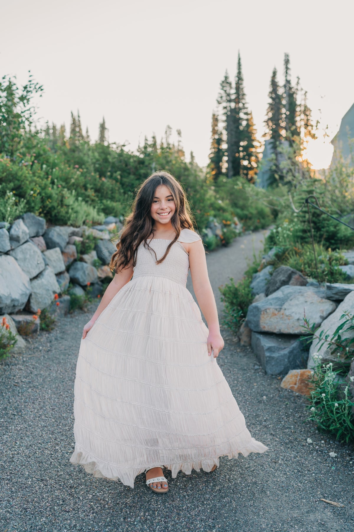SS Girl's Dress Marabella Dress (natural chiffon)