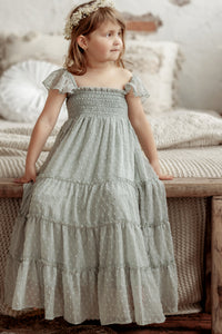 SS Girl's Dress Marabella Dress (sage swiss dot)